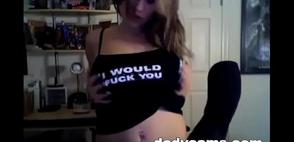  Seductive teen shows tits on webcam